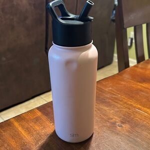 Pink Water Bottle with Black Lid